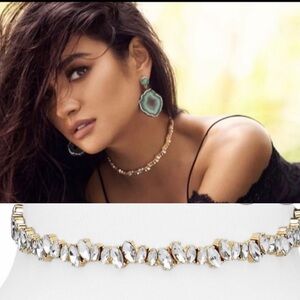 Elegant Gold and Silver Crystal Necklace